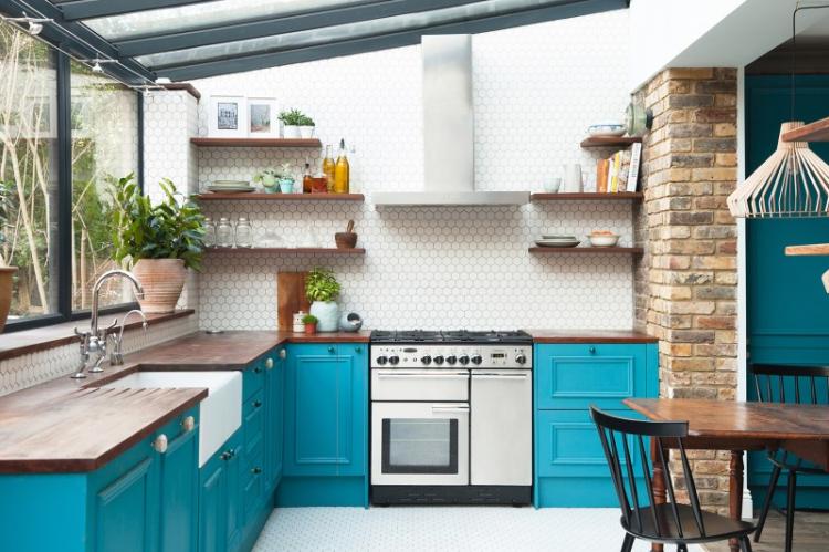 Turquoise kitchen: 80 beautiful design ideas (photo)