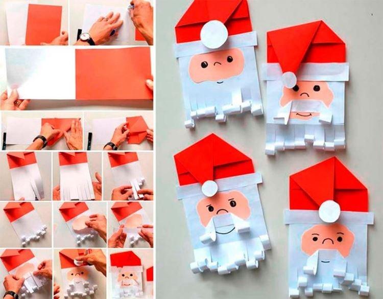 Origami Santa Claus vyrobený z papiera s bradou vlastnými rukami Origami Santa Claus vyrobený z papiera s bradou vlastnými rukami