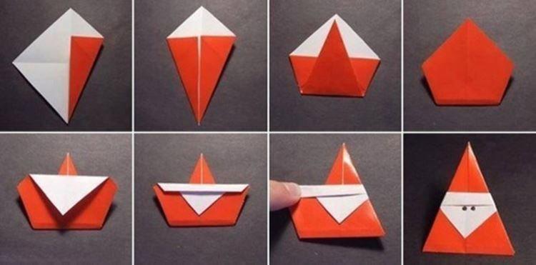 DIY origami Santa Claus z papiera DIY origami Santa Claus z papiera
