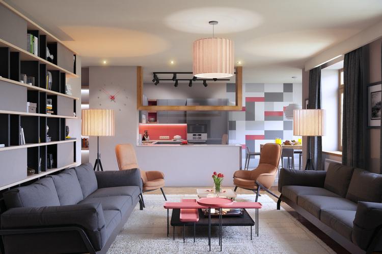 Virtuve-dzīvojamā istaba Tetris