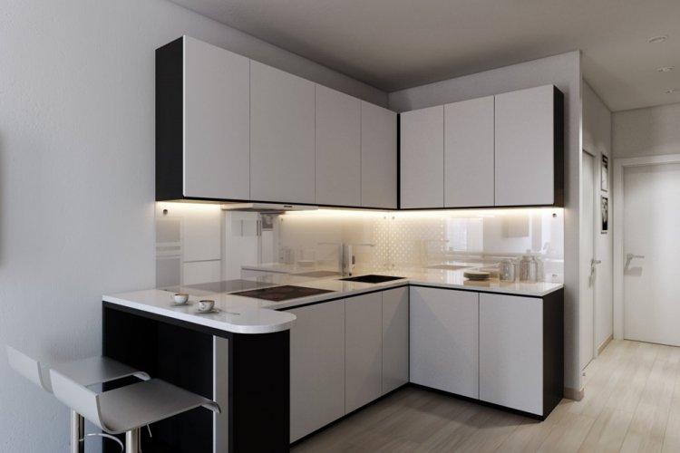 Minimalistická rohová kuchyňa - návrh interiéru Minimalistická rohová kuchyňa - návrh interiéru