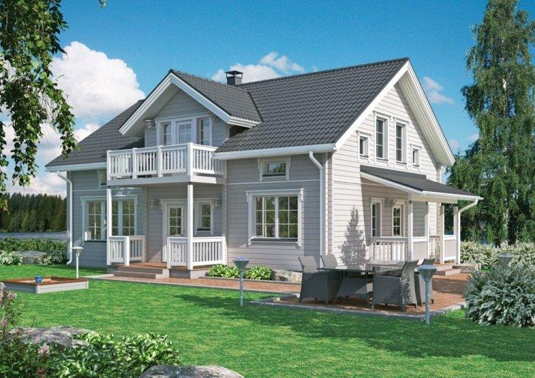 Dom v škandinávskom štýle s balkónom - projekty a fotografie Dom v škandinávskom štýle s balkónom - projekty a fotografie