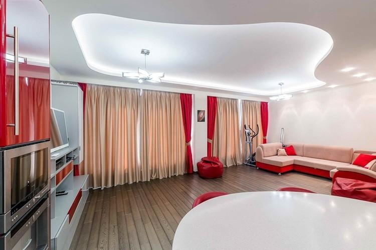 Dvojúrovňové napínacie stropy (100 fotografií) Dvojúrovňové napínacie stropy (100 fotografií)
