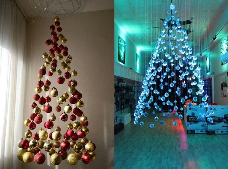DIY závesný stromček vyrobený z nití DIY závesný stromček vyrobený z nití