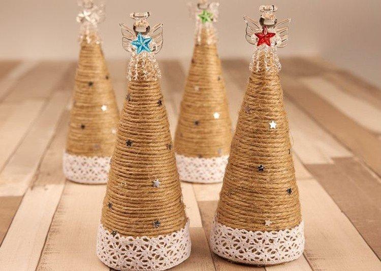 DIY vianočný stromček vyrobený z nití - fotografie a nápady DIY vianočný stromček vyrobený z nití - fotografie a nápady