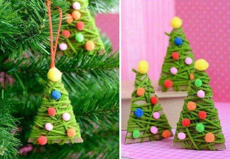 DIY vianočný stromček vyrobený z nití - fotografie a nápady DIY vianočný stromček vyrobený z nití - fotografie a nápady