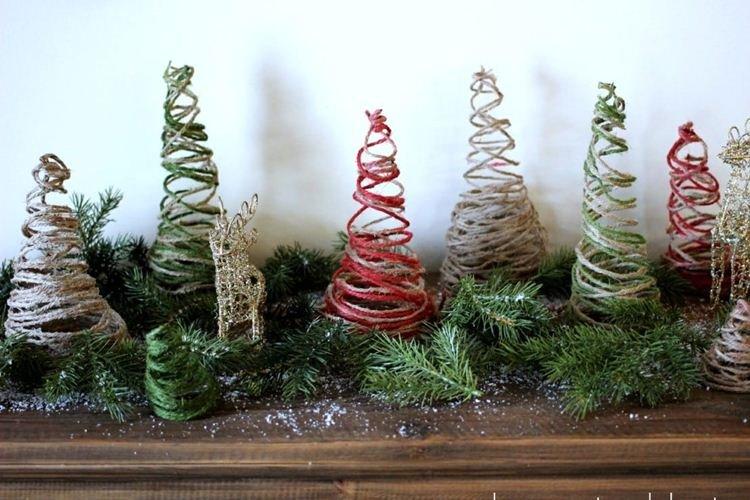 DIY vianočný stromček vyrobený z nití - fotografie a nápady DIY vianočný stromček vyrobený z nití - fotografie a nápady