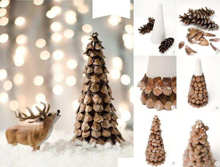 DIY vianočný stromček z kúskov šišiek DIY vianočný stromček z kúskov šišiek