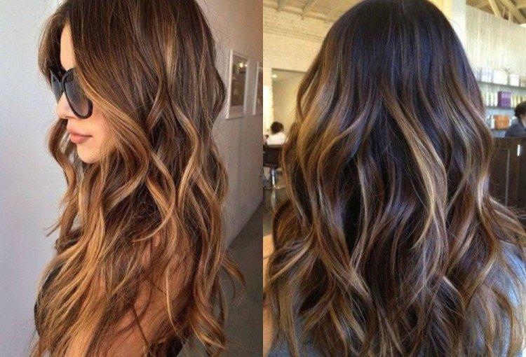 Prírodná balayage pre tmavé vlasy Prírodná balayage pre tmavé vlasy