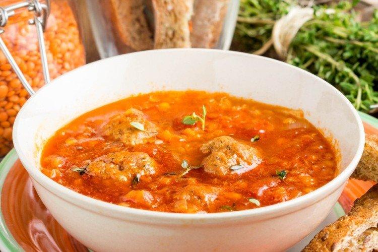 Lentil soup with meatballs Lentil soup with meatballs