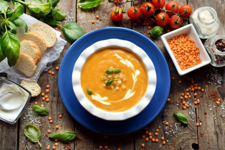 Creamy soup with lentils and vegetables Creamy soup with lentils and vegetables