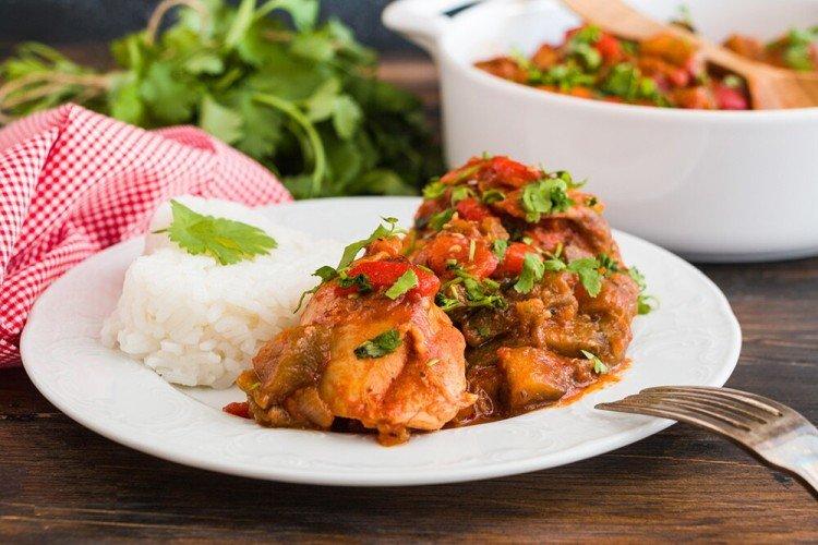 Chicken chakhokhbili with vegetables Chicken chakhokhbili with vegetables