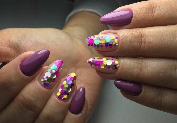 Manicure with confetti Manicure with confetti