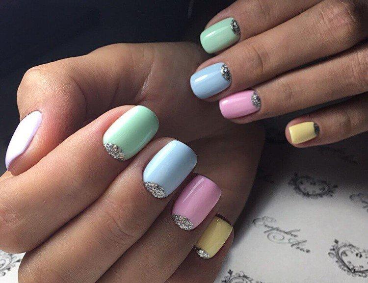 Colored moon manicure Colored moon manicure