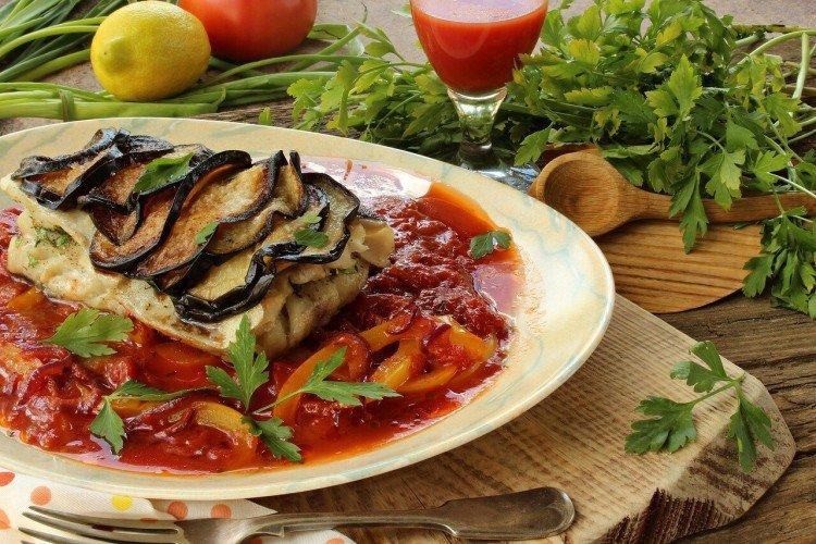 Pečené ryby s baklažánom Pečené ryby s baklažánom
