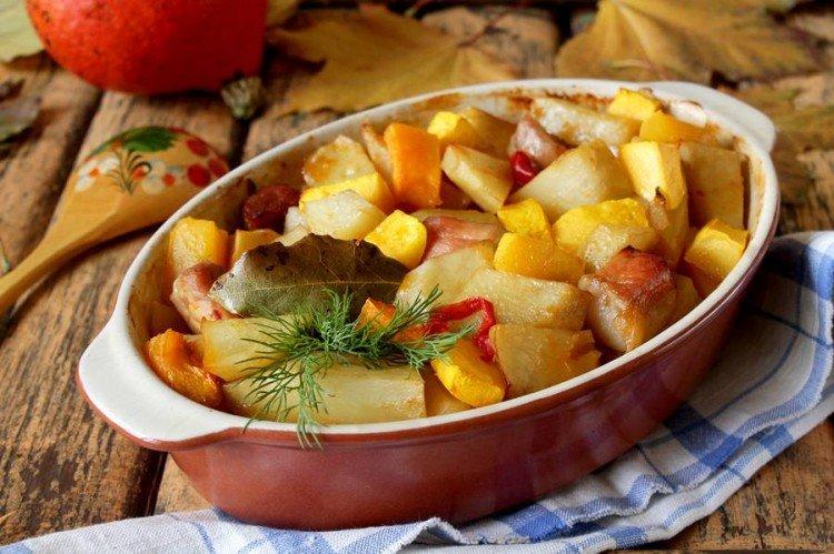 Bravčové mäso so zemiakmi a tekvicou Bravčové mäso so zemiakmi a tekvicou