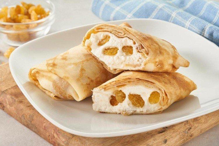 Plnka tvarohom a hrozienkami Plnka tvarohom a hrozienkami