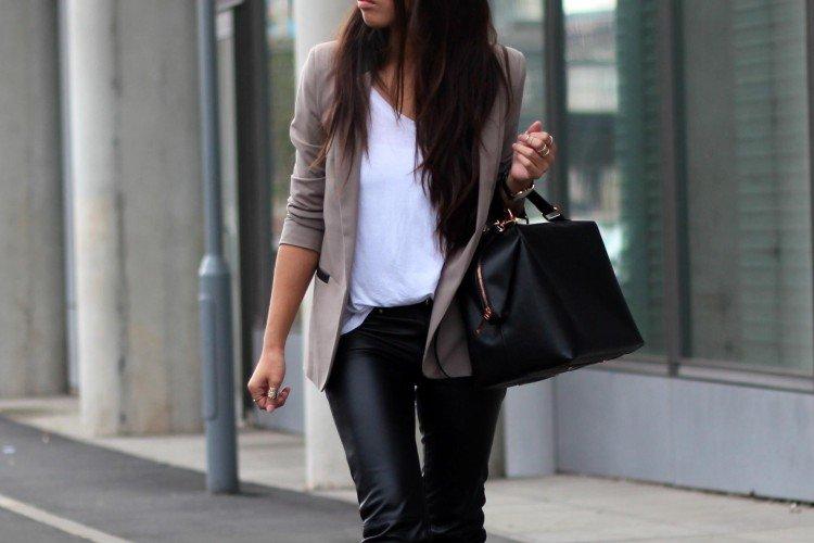 How to wear leather pants: fashionable looks and combinations (50 photos)