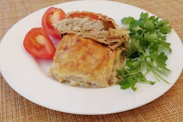 Pečené ryby v chlebe pita s kyslou smotanou Pečené ryby v chlebe pita s kyslou smotanou