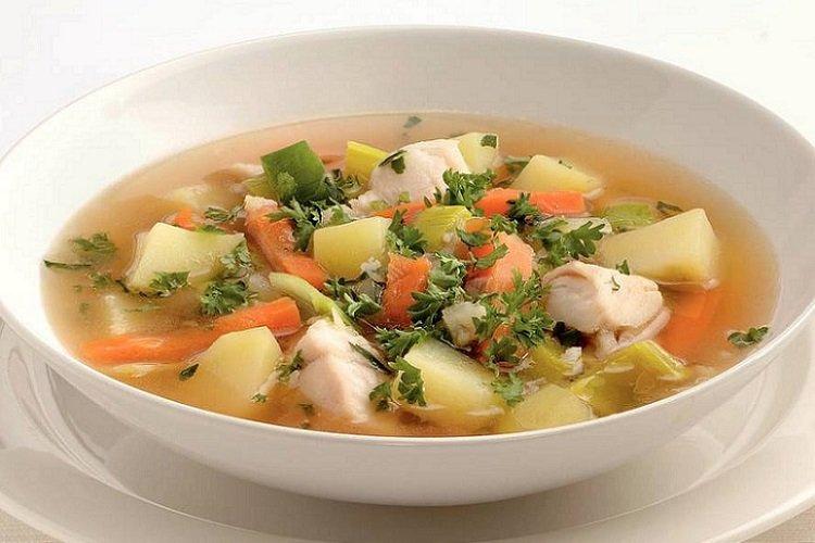 Fish soup with trout and frozen vegetables Fish soup with trout and frozen vegetables