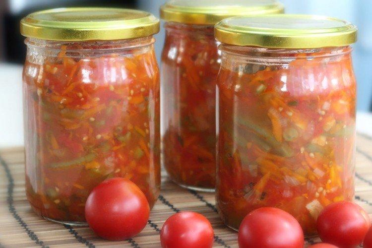Zelený fazuľový šalát na zimu Zelený fazuľový šalát na zimu