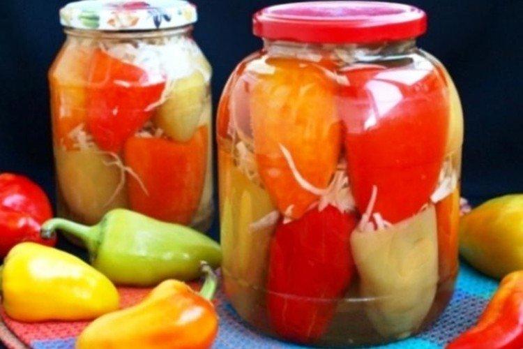 Zber papriky s kapustou Zber papriky s kapustou