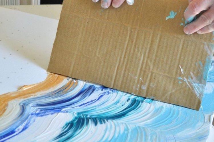Maľovanie s vlnami - DIY obrazy Maľovanie s vlnami - DIY obrazy