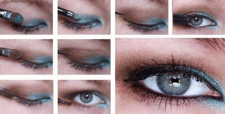 Make -up pre modré oči s visiacimi viečkami Make -up pre modré oči s visiacimi viečkami
