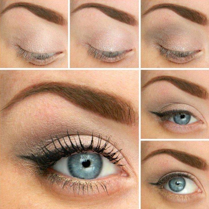Make -up pre modré oči - fotografie krok za krokom Make -up pre modré oči - fotografie krok za krokom