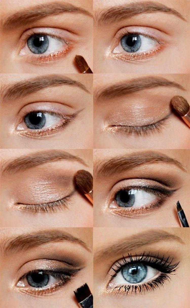 Make -up pre modré oči - fotografie krok za krokom Make -up pre modré oči - fotografie krok za krokom
