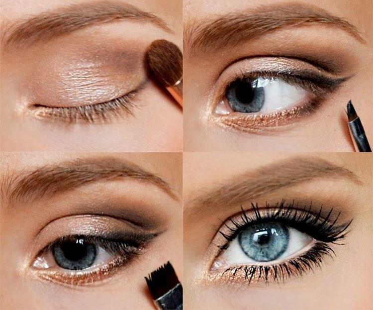Make -up pre modré oči - fotografie krok za krokom Make -up pre modré oči - fotografie krok za krokom
