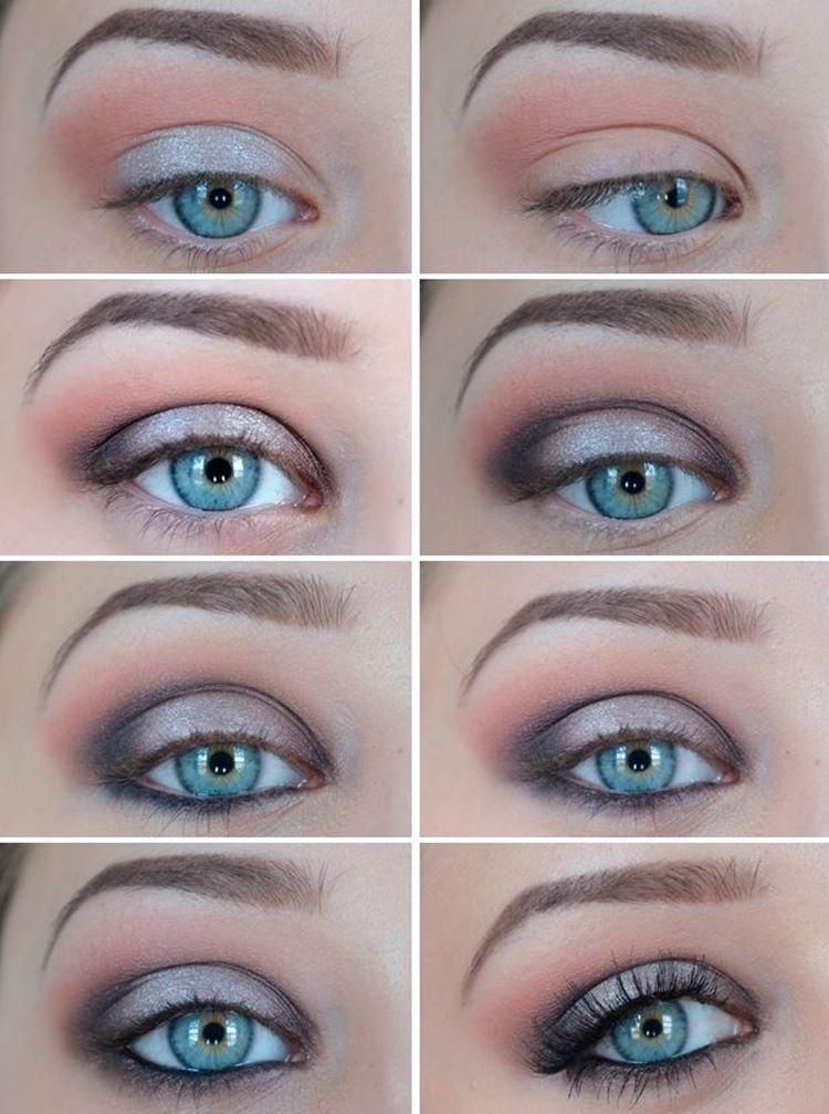 Make -up pre modré oči - fotografie krok za krokom Make -up pre modré oči - fotografie krok za krokom