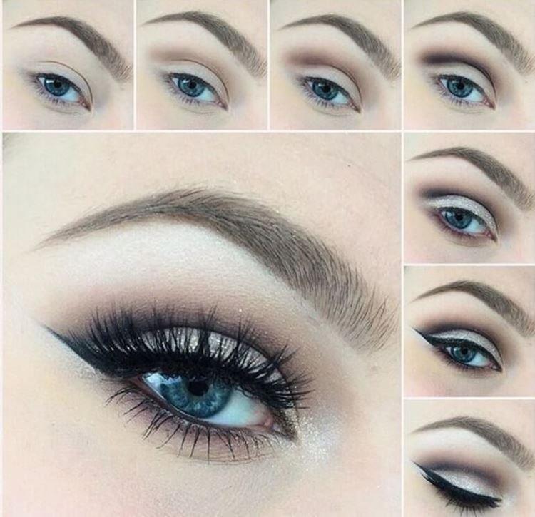 Make -up pre modré oči - fotografie krok za krokom Make -up pre modré oči - fotografie krok za krokom