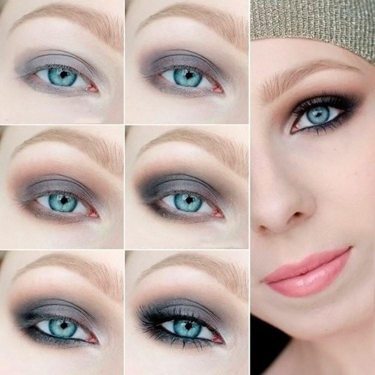 Make -up pre modré oči - fotografie krok za krokom Make -up pre modré oči - fotografie krok za krokom