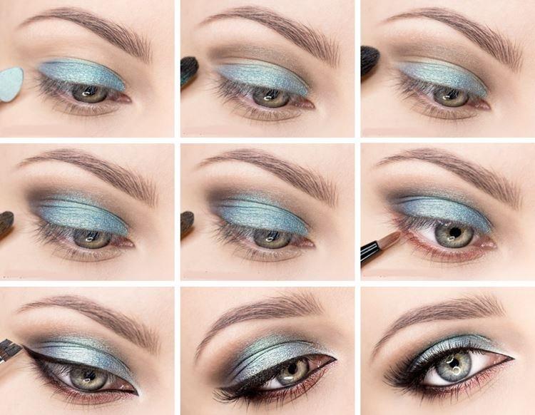 Make -up pre modré oči - fotografie krok za krokom Make -up pre modré oči - fotografie krok za krokom