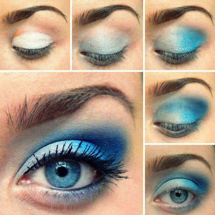 Make -up pre modré oči - fotografie krok za krokom Make -up pre modré oči - fotografie krok za krokom