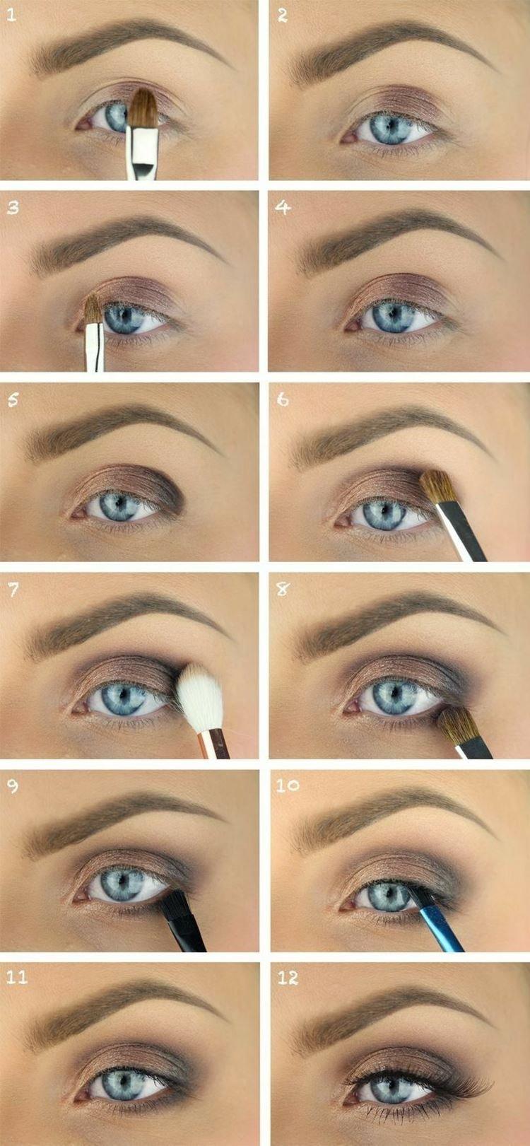 Make -up pre modré oči - fotografie krok za krokom Make -up pre modré oči - fotografie krok za krokom