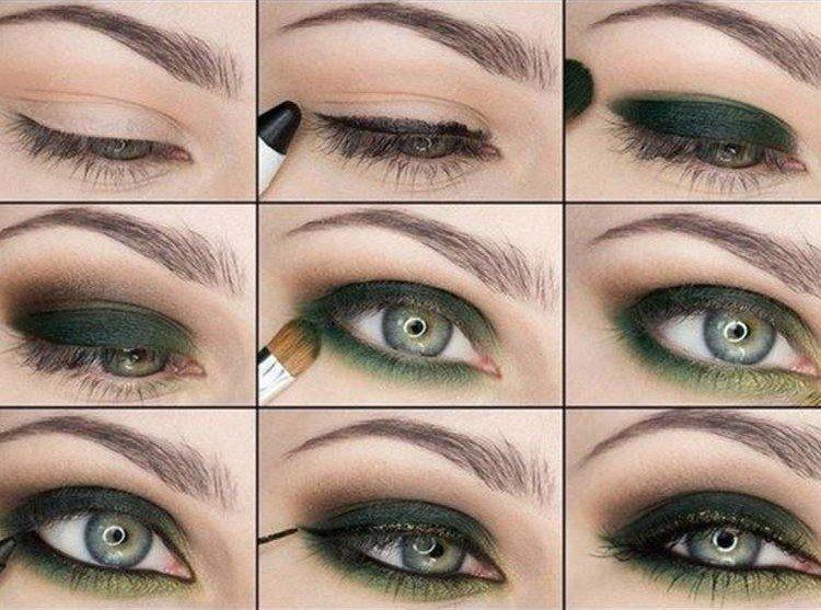 Večerný make -up pre zelené oči Večerný make -up pre zelené oči