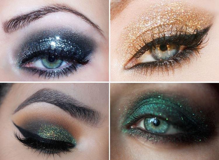 Glitter - Zelený očný make -up Glitter - Zelený očný make -up