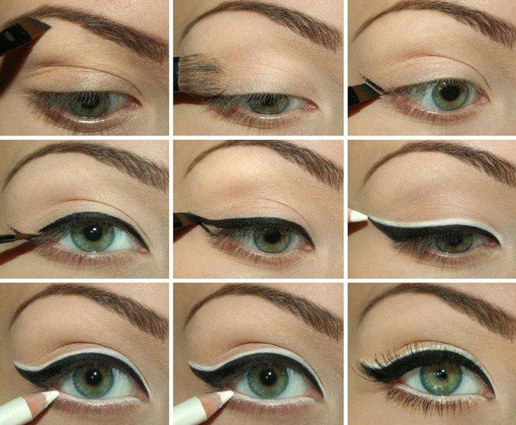 Mačacie šípy - make -up Zelené oči Mačacie šípy - make -up Zelené oči