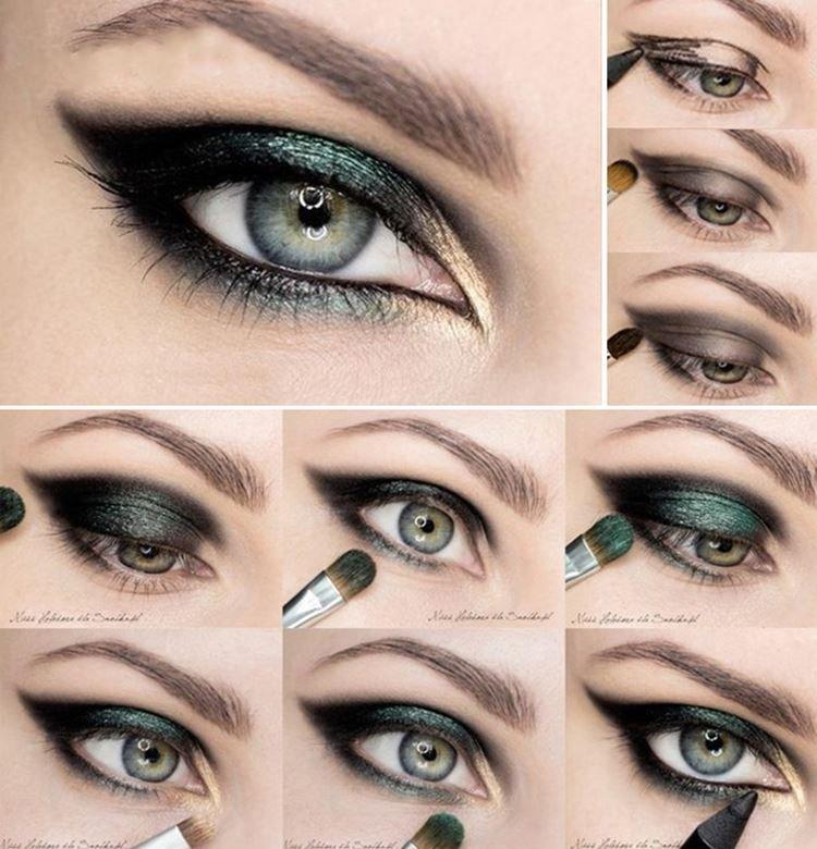 Make -up pre zelené oči - fotografie krok za krokom Make -up pre zelené oči - fotografie krok za krokom