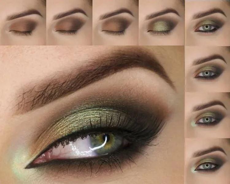 Make -up pre zelené oči - fotografie krok za krokom Make -up pre zelené oči - fotografie krok za krokom