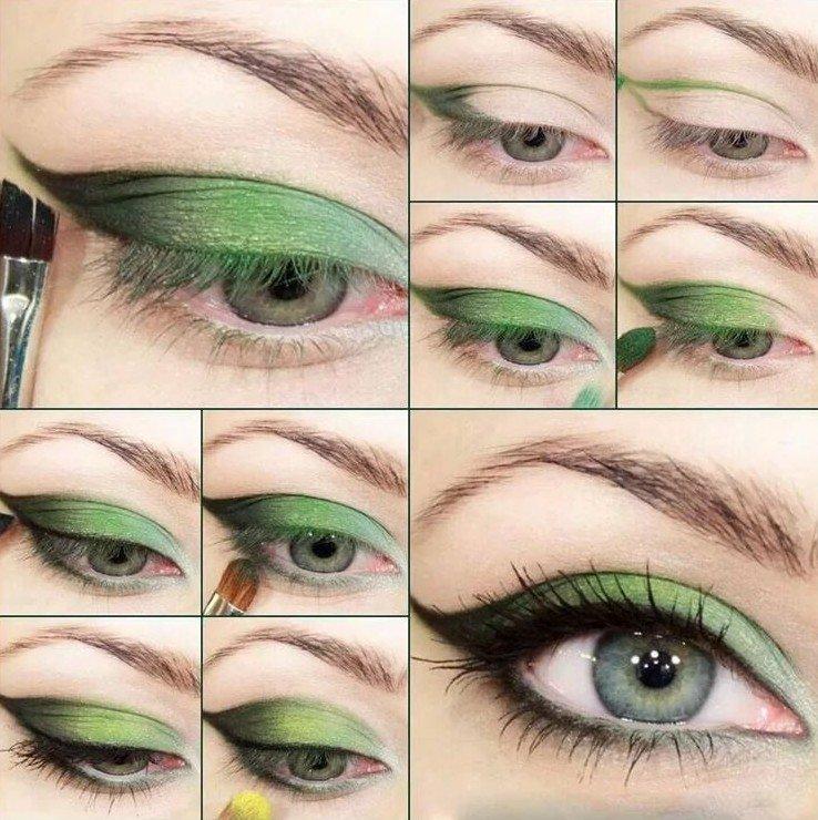Make -up pre zelené oči - fotografie krok za krokom Make -up pre zelené oči - fotografie krok za krokom