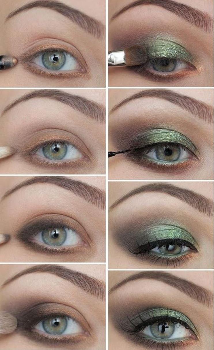 Make -up pre zelené oči - fotografie krok za krokom Make -up pre zelené oči - fotografie krok za krokom