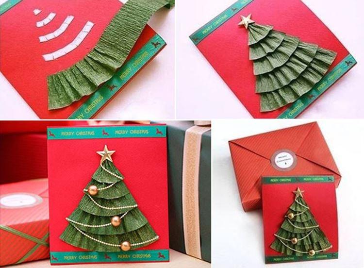 DIY vianočné pohľadnice s rybou z vlnitého papiera DIY vianočné pohľadnice s rybou z vlnitého papiera