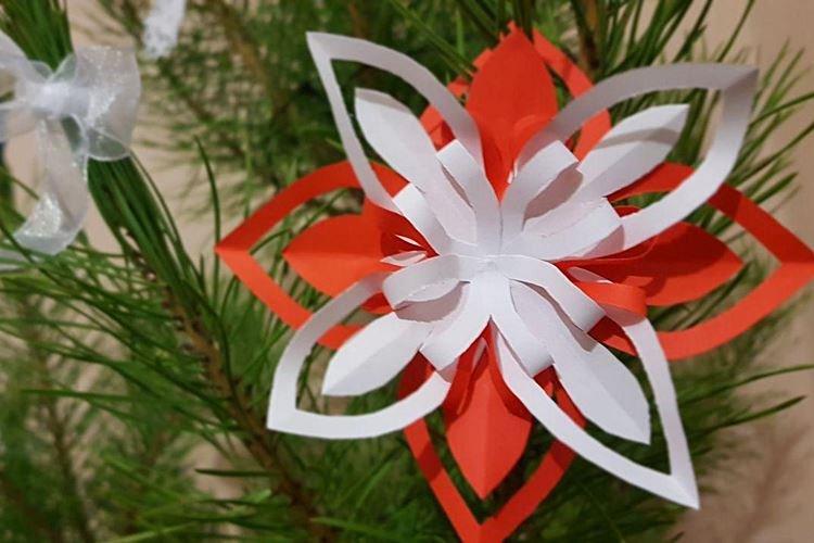 DIY volumetrická papierová snehová vločka - fotografie a nápady DIY volumetrická papierová snehová vločka - fotografie a nápady