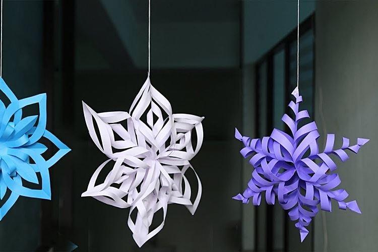 DIY volumetrická papierová snehová vločka - fotografie a nápady DIY volumetrická papierová snehová vločka - fotografie a nápady