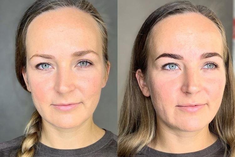 Permanentný make -up obočia - pred a po fotografiách Permanentný make -up obočia - pred a po fotografiách