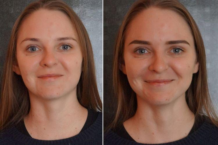 Permanentný make -up obočia - pred a po fotografiách Permanentný make -up obočia - pred a po fotografiách