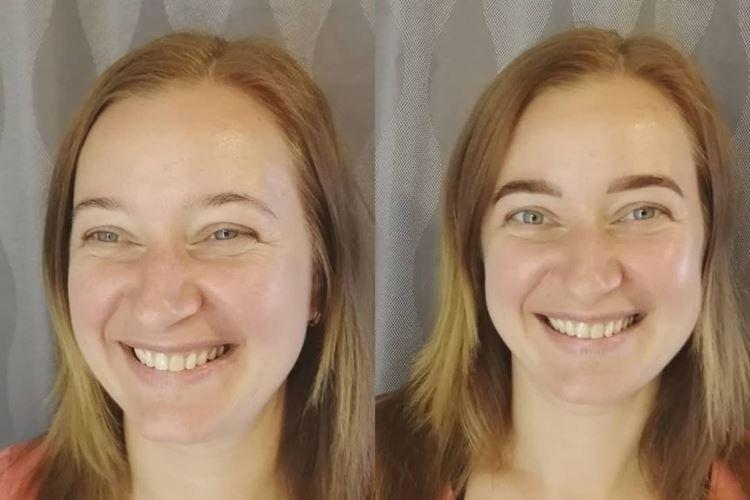Permanentný make -up obočia - pred a po fotografiách Permanentný make -up obočia - pred a po fotografiách